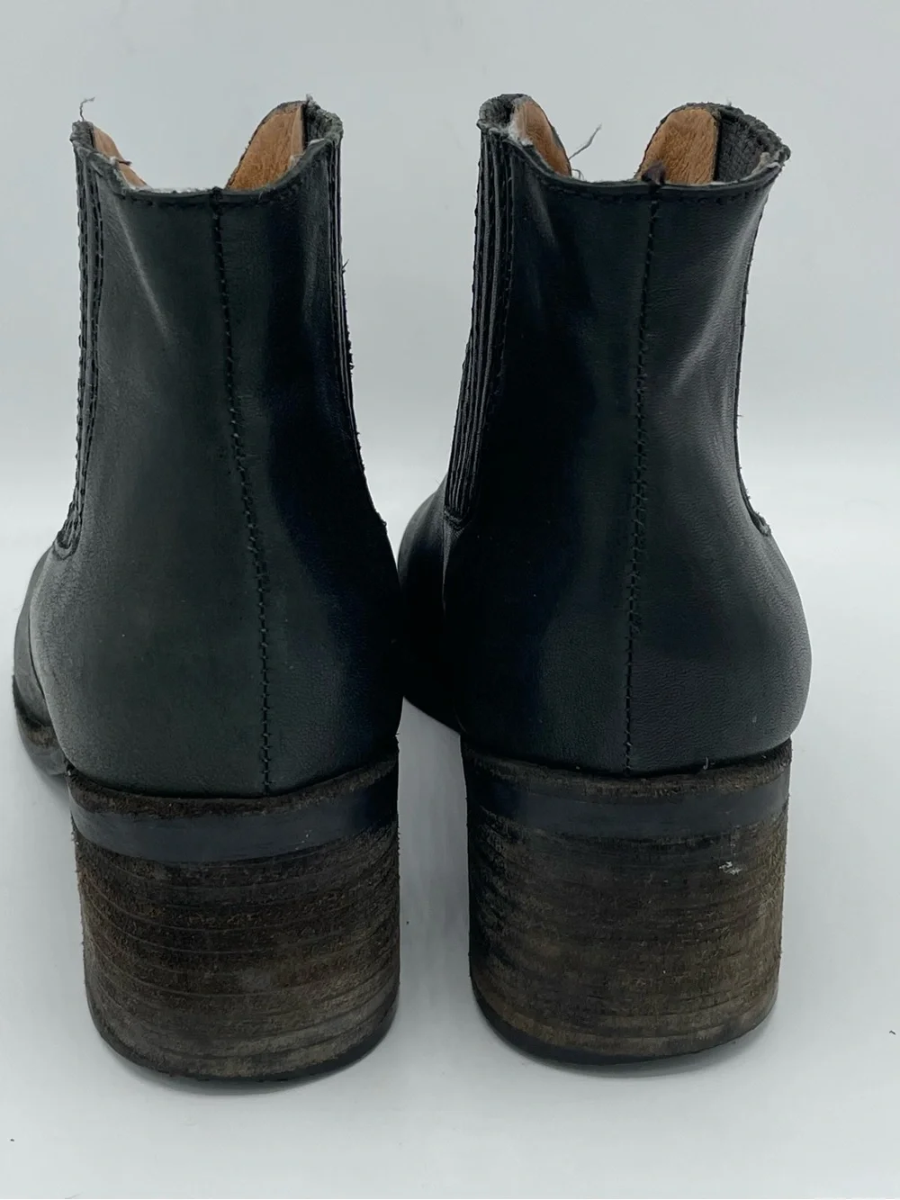 Madewell Jonie Black Leather Western Ankle Boots